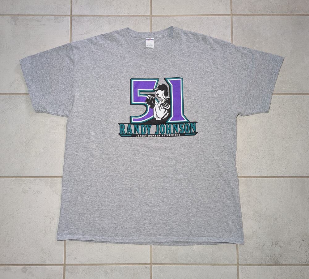 Randy Johnson Jersey Retirement Number T-Shirt Fruit of The Loom Men's XXL